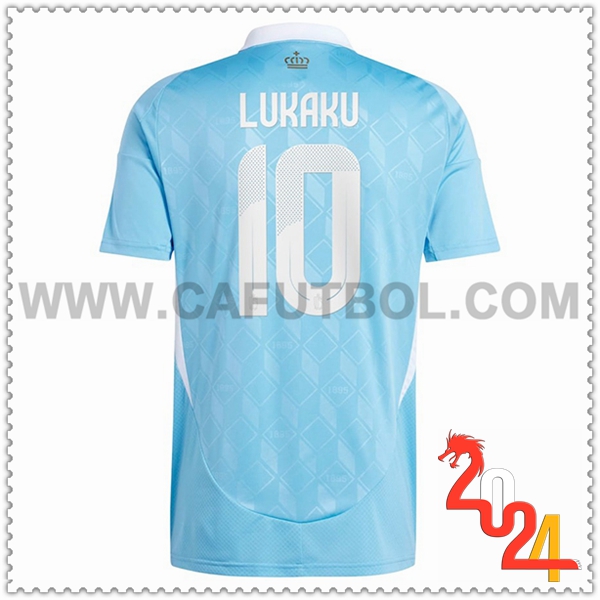 Segunda Camiseta Futbol Bélgica LUKAKU #10 Cielo Azul Eurocopa 2024