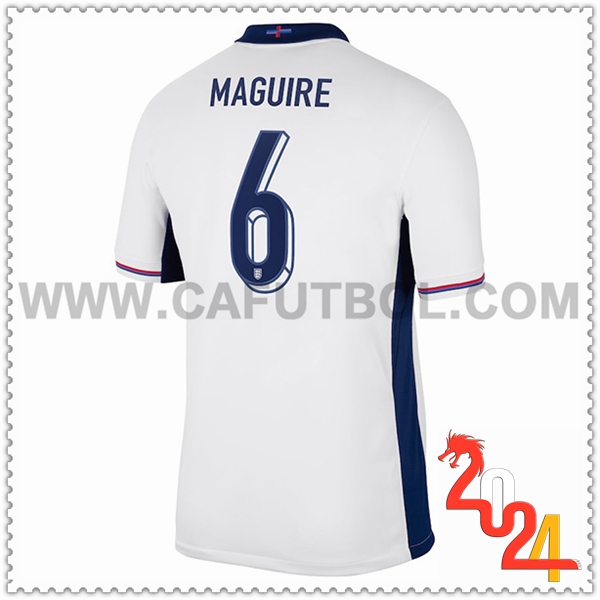 Primera Camiseta Futbol Inglaterra MAGUIRE #6 Blanco Eurocopa 2024