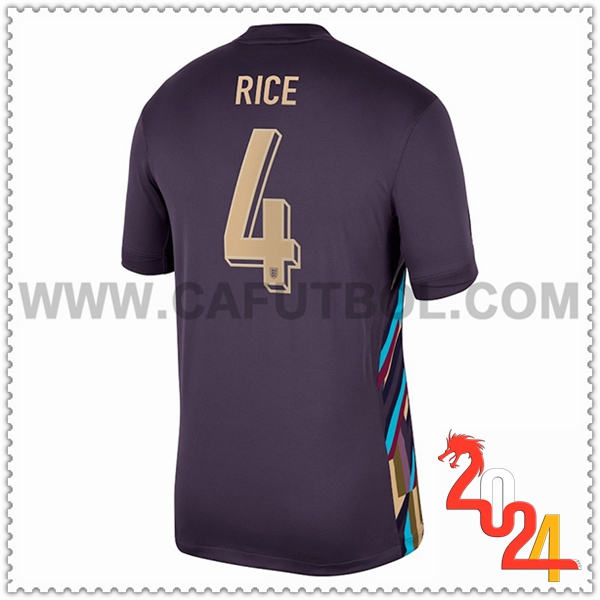 Segunda Camiseta Futbol Inglaterra RICE #4 Negro Eurocopa 2024