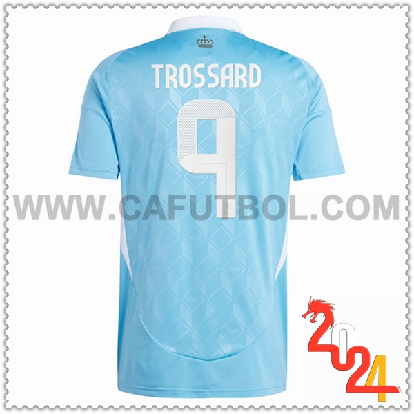 Segunda Camiseta Futbol Bélgica TROSSARD #9 Cielo Azul Eurocopa 2024