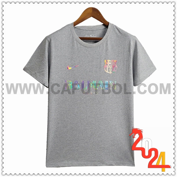 Camiseta Futbol FC Barcelona Gris Casual 2024 2025