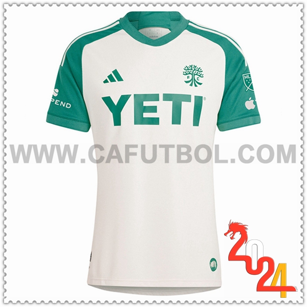 Segunda Camiseta Futbol Austin FC Verde Blanco 2024 2025