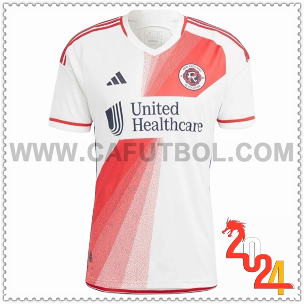 Segunda Camiseta Futbol New England Revolution Rojo Blanco 2024 2025
