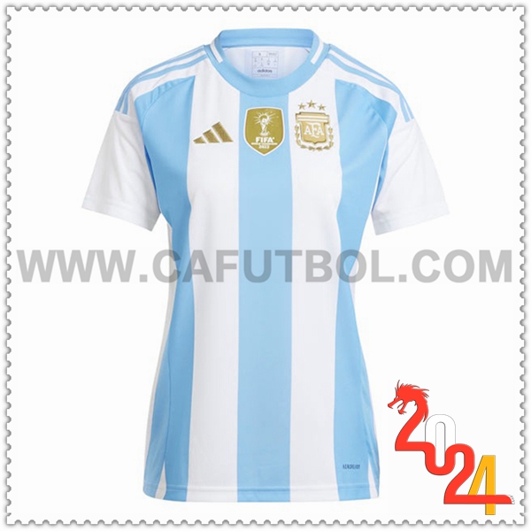 Primera Camiseta Futbol Argentina Mujer Blanco Azul cielo 2024 2025