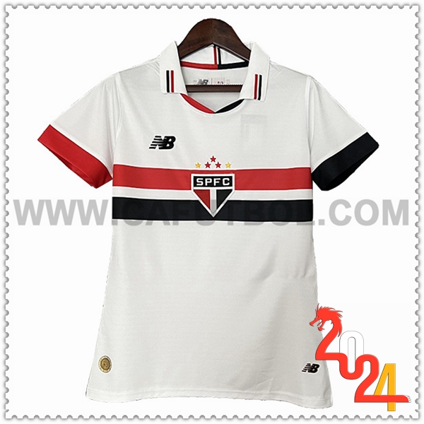 Primera Camiseta Futbol Sao Paulo FC Mujer Blanco 2024 2025