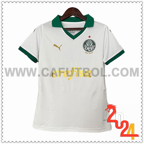 Segunda Camiseta Futbol Palmeiras Mujer Blanco 2024 2025