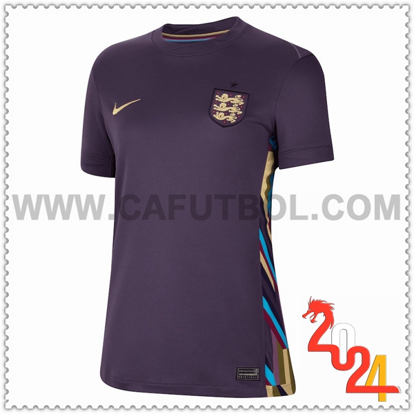 Segunda Camiseta Futbol Inglaterra Mujer Negro 2024 2025