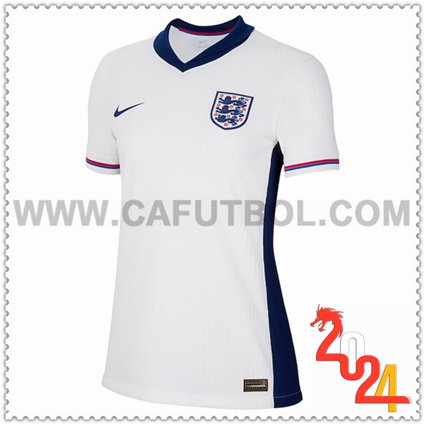 Primera Camiseta Futbol Inglaterra Mujer Blanco 2024 2025