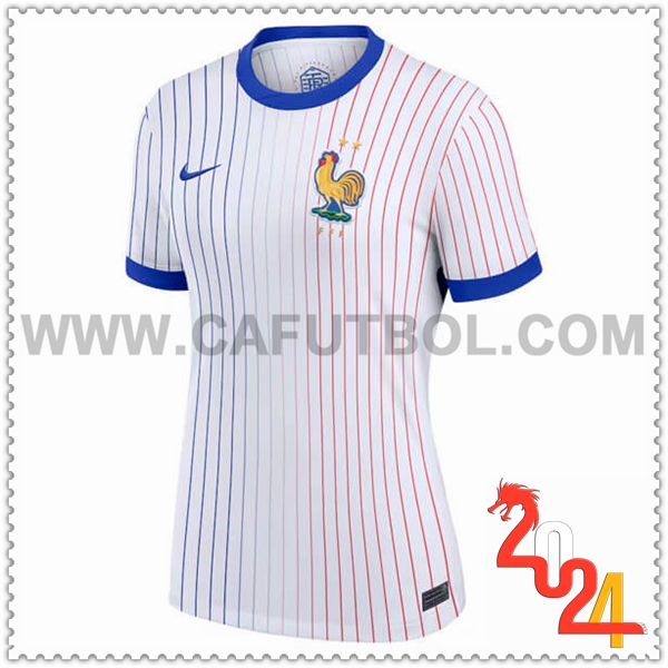 Segunda Camiseta Futbol Francia Mujer Blanco 2024 2025