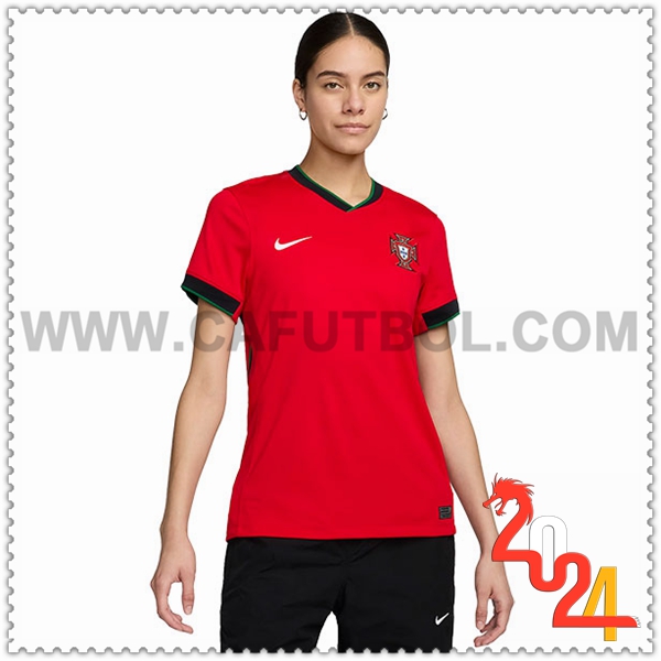 Primera Camiseta Futbol Portugal Mujer Rojo 2024 2025