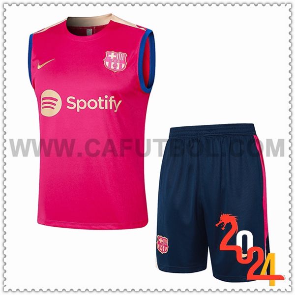 Camiseta Entrenamiento sin mangas + Cortos FC Barcelona Rojo 2024 2025