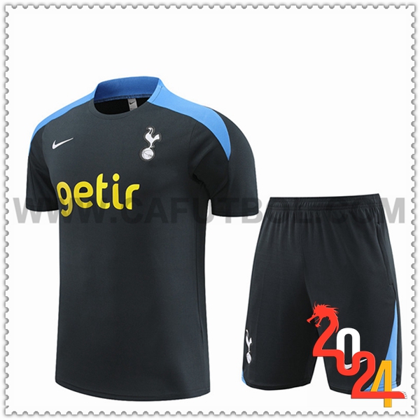 Camiseta Entrenamiento + Cortos Tottenham Hotspur Negro/Azul 2024 2025