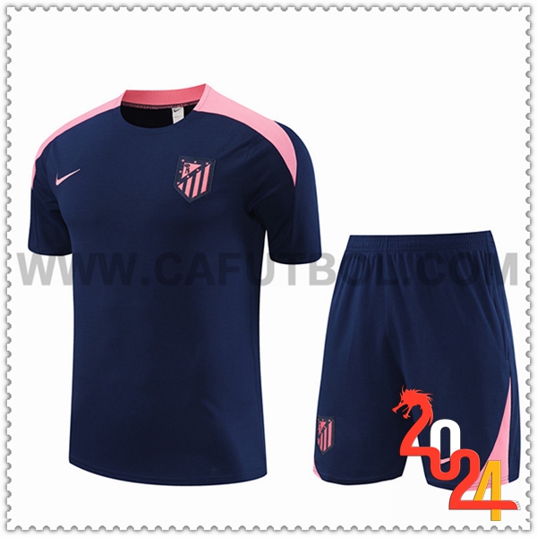 Camiseta Entrenamiento + Cortos Atletico Madrid Azul/Rosa 2024 2025