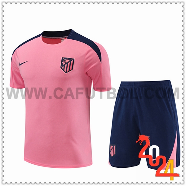 Camiseta Entrenamiento + Cortos Atletico Madrid Rosa/Azul 2024 2025
