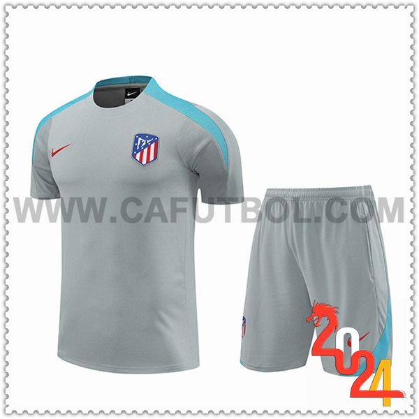 Camiseta Entrenamiento + Cortos Atletico Madrid Gris/Azul 2024 2025