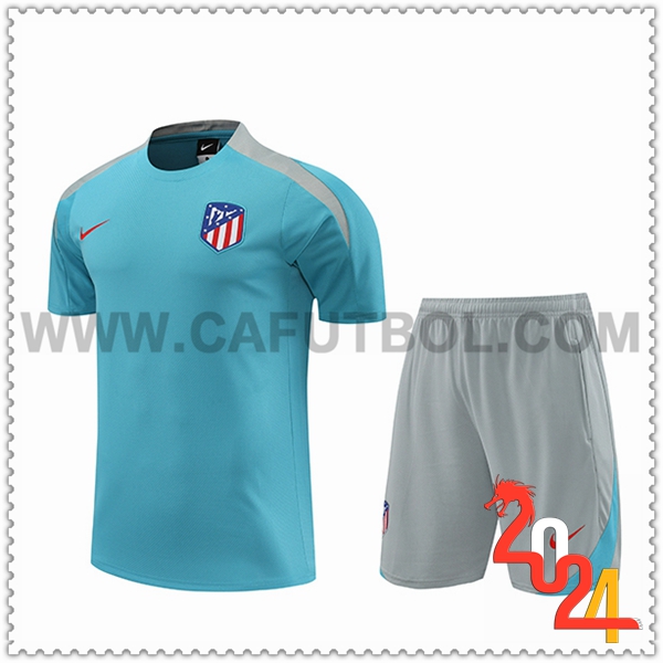 Camiseta Entrenamiento + Cortos Atletico Madrid Azul/Gris 2024 2025