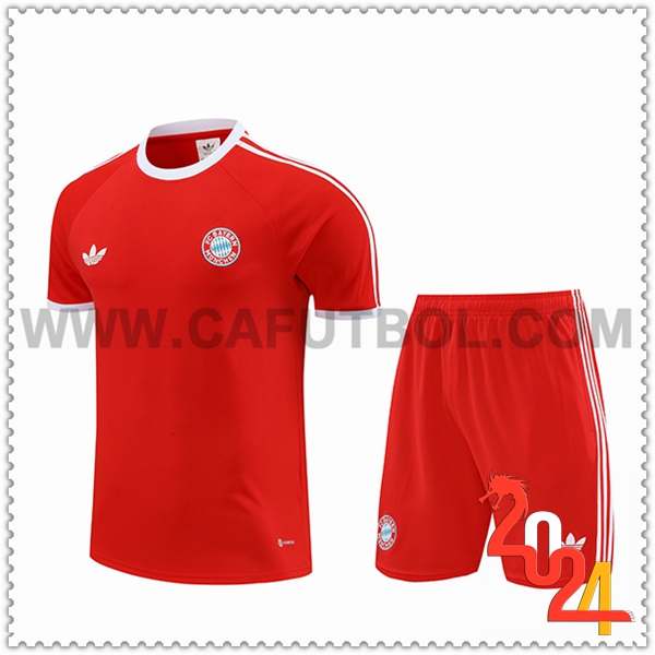 Camiseta Entrenamiento + Cortos Bayern Munich Rojo/Blanco 2024 2025