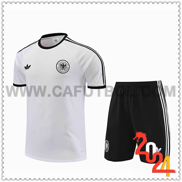 Camiseta Entrenamiento + Cortos Alemania Blanco/Negro 2024 2025