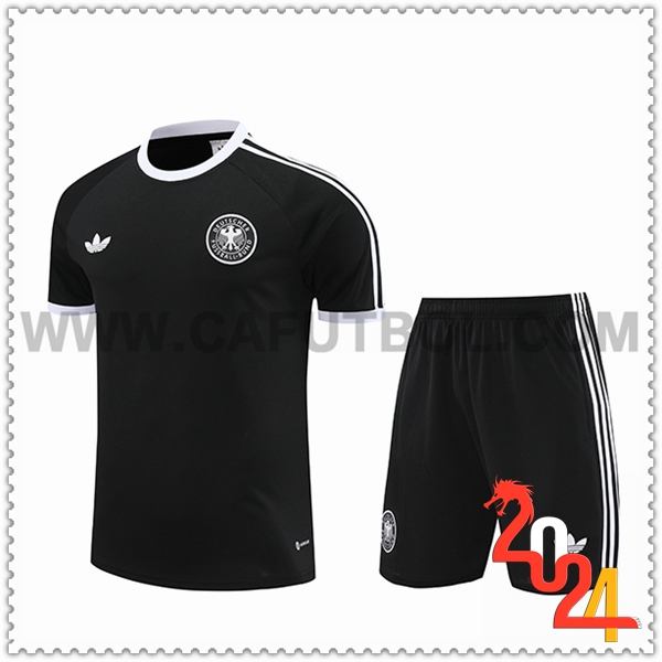 Camiseta Entrenamiento + Cortos Alemania Negro/Blanco 2024 2025