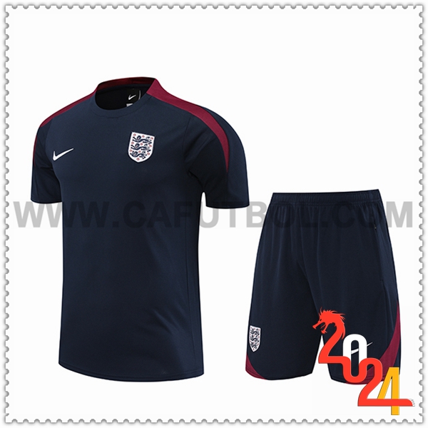 Camiseta Entrenamiento + Cortos Inglaterra Negro/Rojo 2024 2025