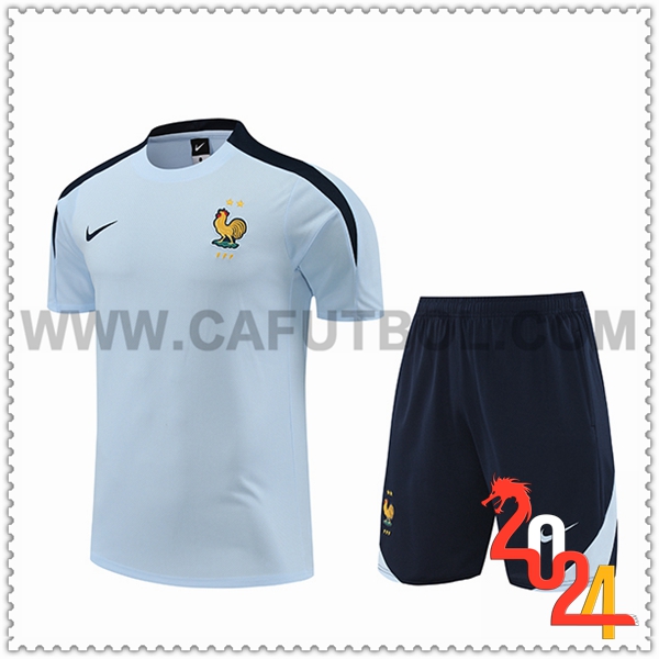 Camiseta Entrenamiento + Cortos Francia Azul/Negro 2024 2025