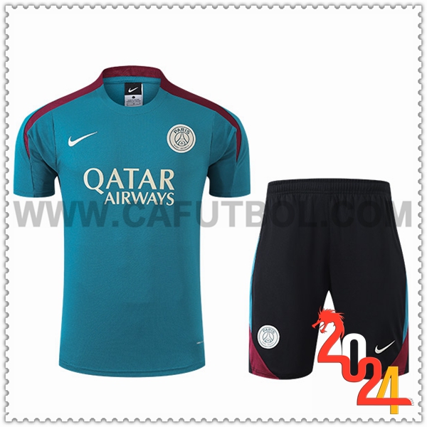 Camiseta Entrenamiento + Cortos PSG Azul/Rojo 2024 2025