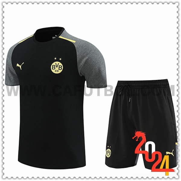 Camiseta Entrenamiento + Cortos Dortmund Negro/Gris 2024 2025