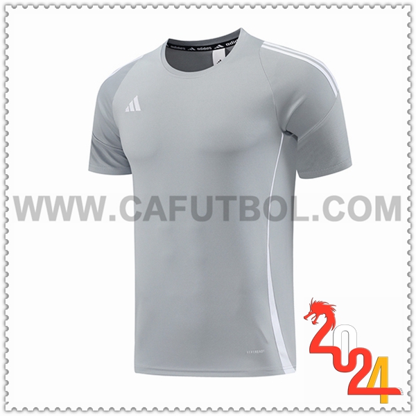 Camiseta Entrenamiento Adidas Gris/Blanco 2024 2025