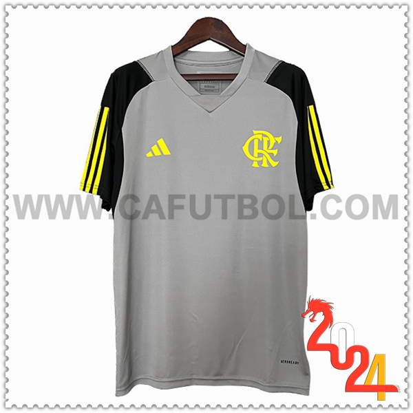Camiseta Entrenamiento Flamengo Gris/Negro/Amarillo 2024 2025