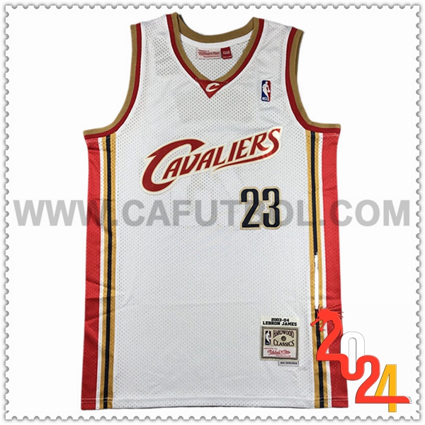 Camisetas De Futbol Cleveland Cavaliers (JAMES #23) 2024/25 Blanco/Rojo