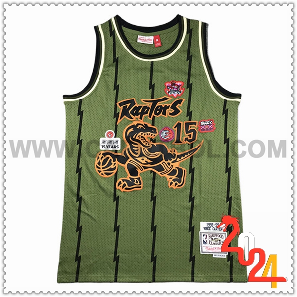 Camisetas De Futbol Toronto Raptors (CARTER #15) 2024/25 Verde/Negro