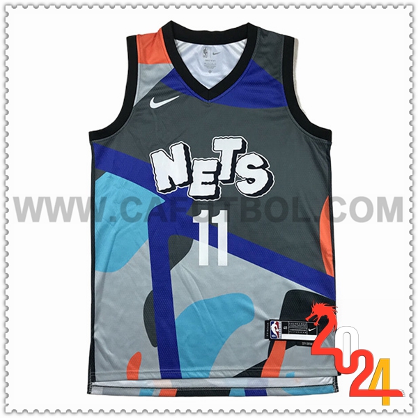 Camisetas De Futbol Brooklyn Nets (IRVING #11) 2024/25 Gris/Azul/Naranja