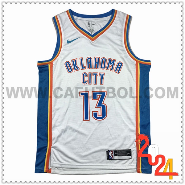 Camisetas De Futbol Oklahoma City Thunder (GEORGE #13) 2024/25 Blanco/Azul