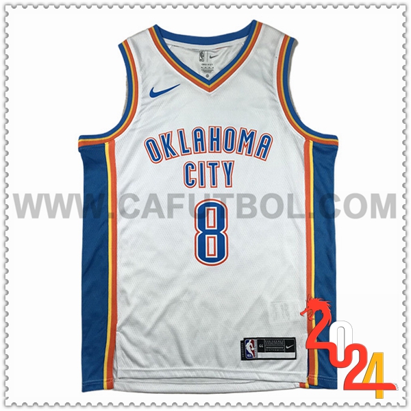 Camisetas De Futbol Oklahoma City Thunder (WILLIAMS #8) 2024/25 Blanco/Azul