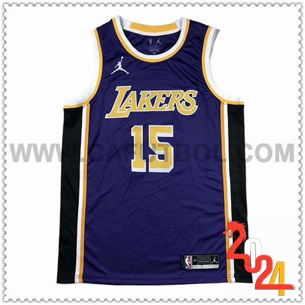 Camisetas De Futbol Los Angeles Lakers (REAVES #15) 2024/25 Violeta/Negro/Amarillo