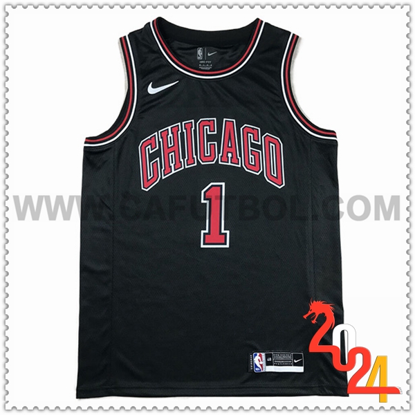 Camisetas De Futbol Chicago Bulls (Rosa #1) 2024/25 Negro/Rojo -02