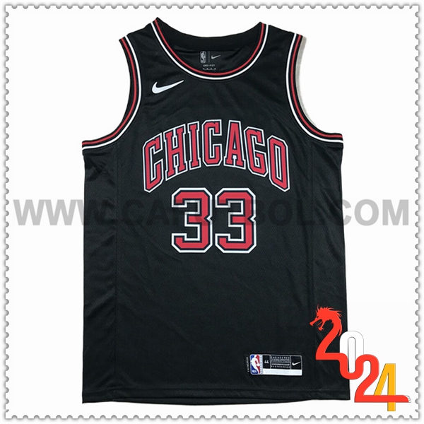 Camisetas De Futbol Chicago Bulls (PIPPEN #33) 2024/25 Negro/Rojo