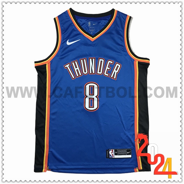 Camisetas De Futbol Oklahoma City Thunder (WILLIAMS #8) 2024/25 Azul/Negro