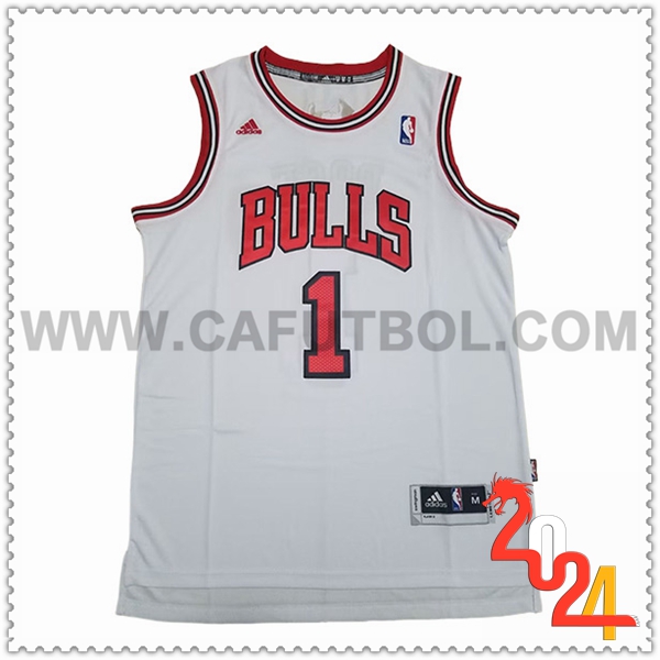 Camisetas De Futbol Chicago Bulls (Rosa #1) 2024/25 Blanco/Rojo