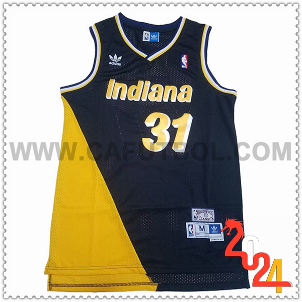 Camisetas De Futbol Indiana Pacers (MILLER #31) 2024/25 Negro/Amarillo