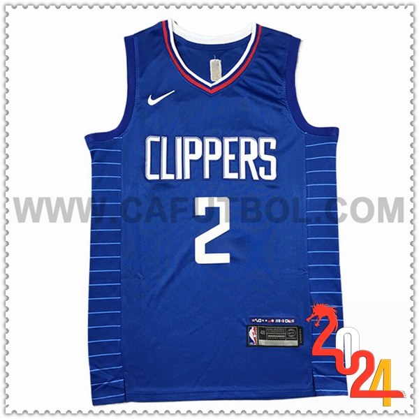 Camisetas De Futbol Los Angeles Clippers (LEONARD #2) 2024/25 Azul/Blanco