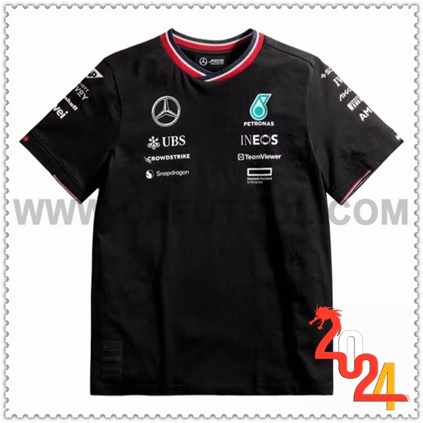 Camiseta de manga corta F1 Mercedes Benz Team Negro 2024