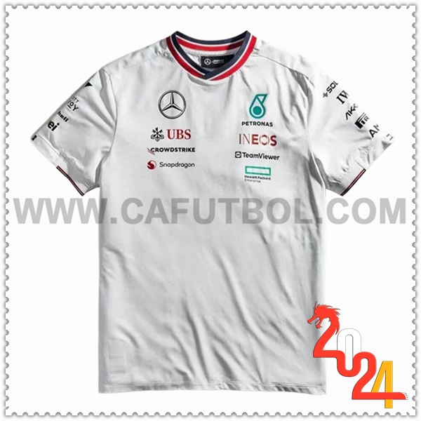 Camiseta de manga corta F1 Mercedes Benz Team Blanco 2024