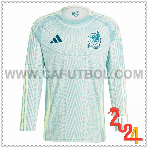 Segunda Camiseta Equipo Mexico Mangas Largas Verde 2024 2025