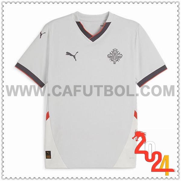 Segunda Camiseta Equipo Islandia Blanca 2024 2025