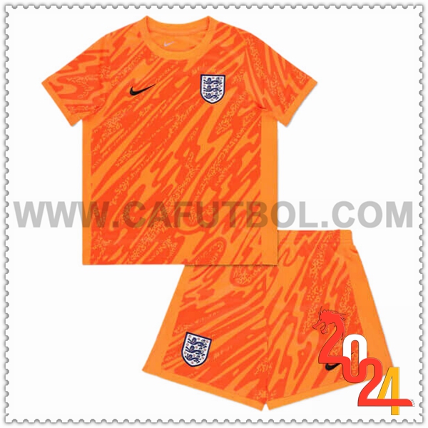 Equipacion del Portero Inglaterra Ninos Naranja Eurocopa 2024