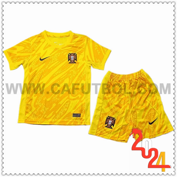 Equipacion del Portero Portugal Ninos AMARILLO Eurocopa 2024