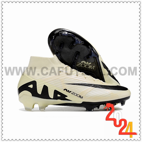 Nike Botas De Fútbol Zoom Superfly 9 Elite MR FG Beige/Negro -02