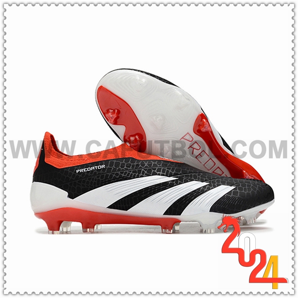 Adidas Botas De Fútbol PREDATOR ELITE LACELESS BOOTS FG Blanco/Negro/Rojo