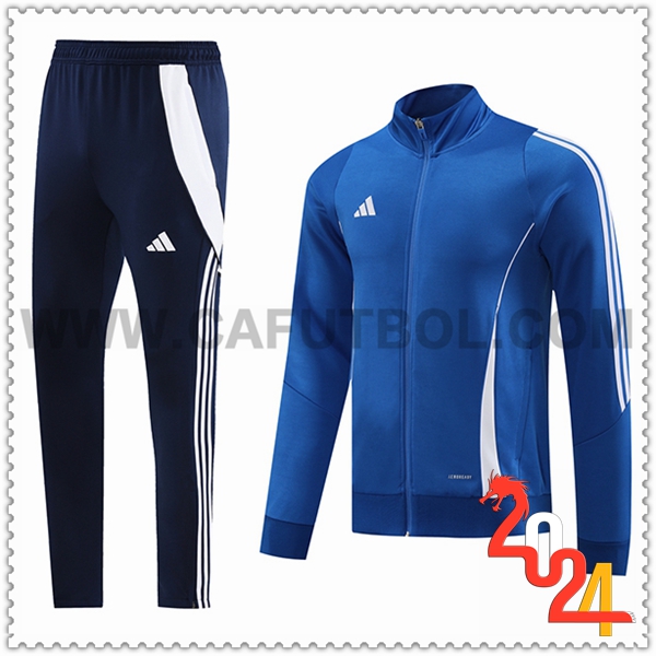 Chandal Futbol Chaquetas Adidas Azul/Blanco 2024 2025